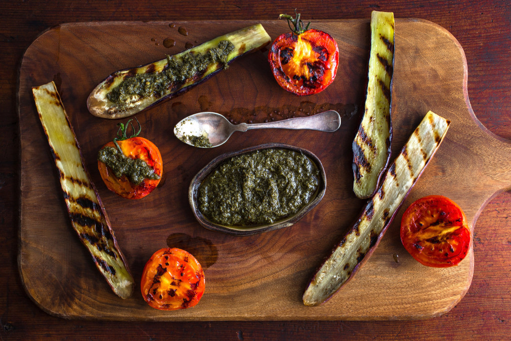 Grilled Eggplant and Tomatoes With Chermoula