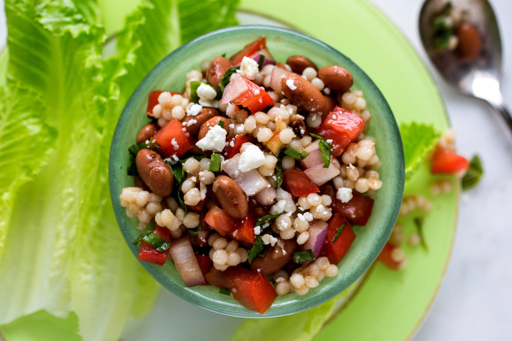 Israeli Couscous, Bean and Tomato Salad