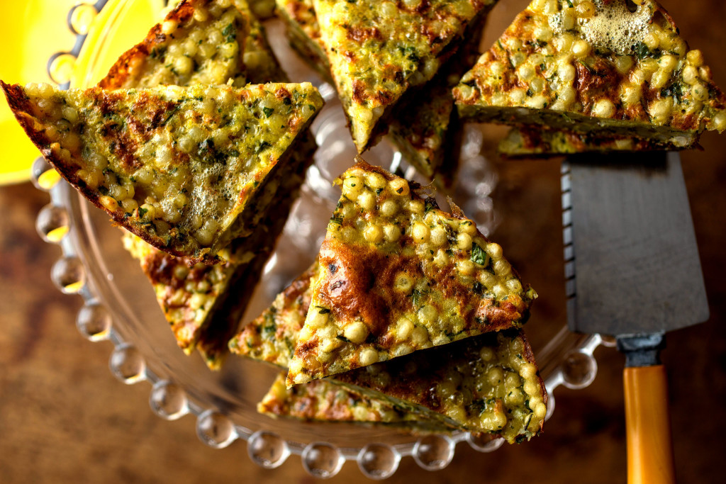Israeli Couscous and Spicy Herb Frittata