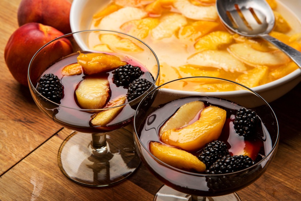 Peaches in Red Wine