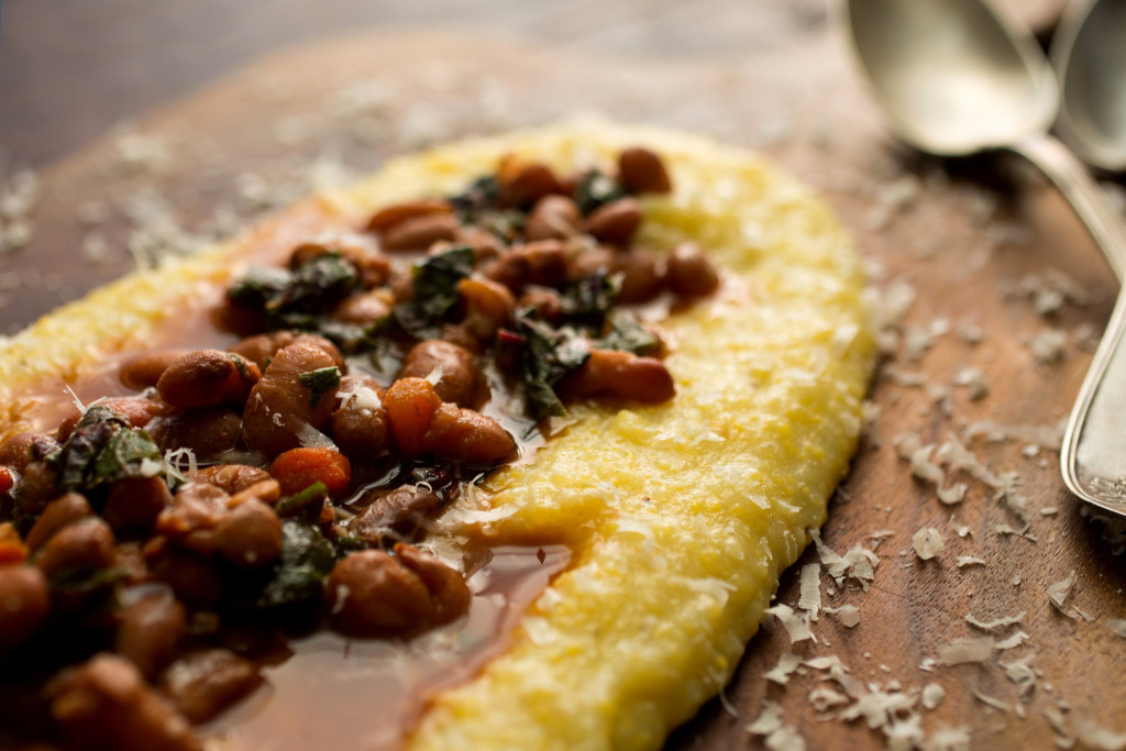 Polenta or Grits With Beans and Chard