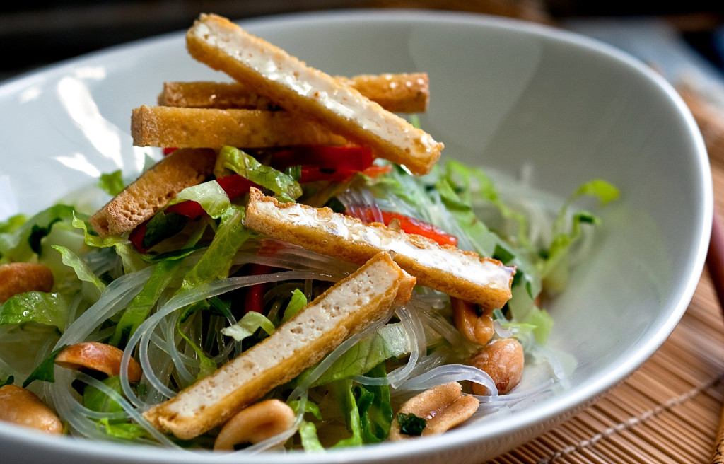 Rice Noodle Salad With Crispy Tofu and Lime-Peanut Dressing