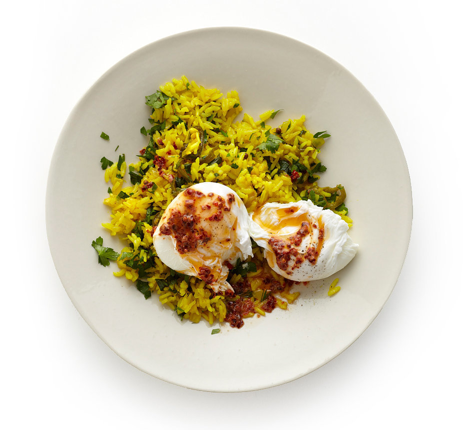 Rice With Poached Eggs Dining and Cooking