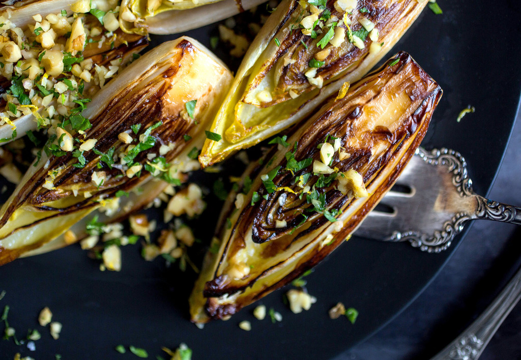 Seared Belgian Endive With Walnut Gremolata