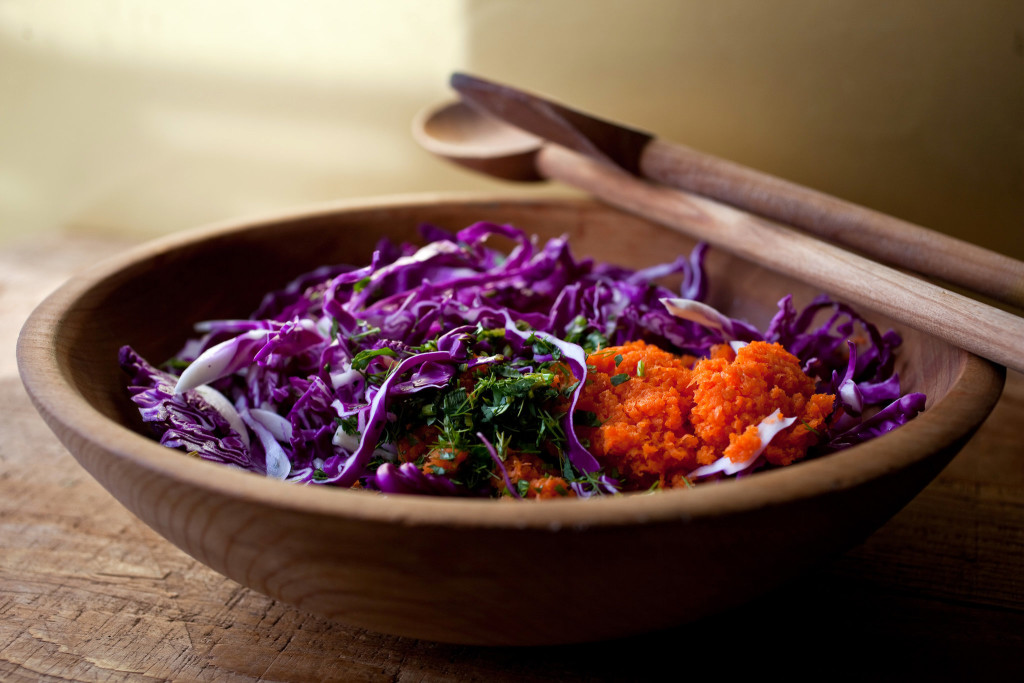 Shredded Red Cabbage and Carrot Salad