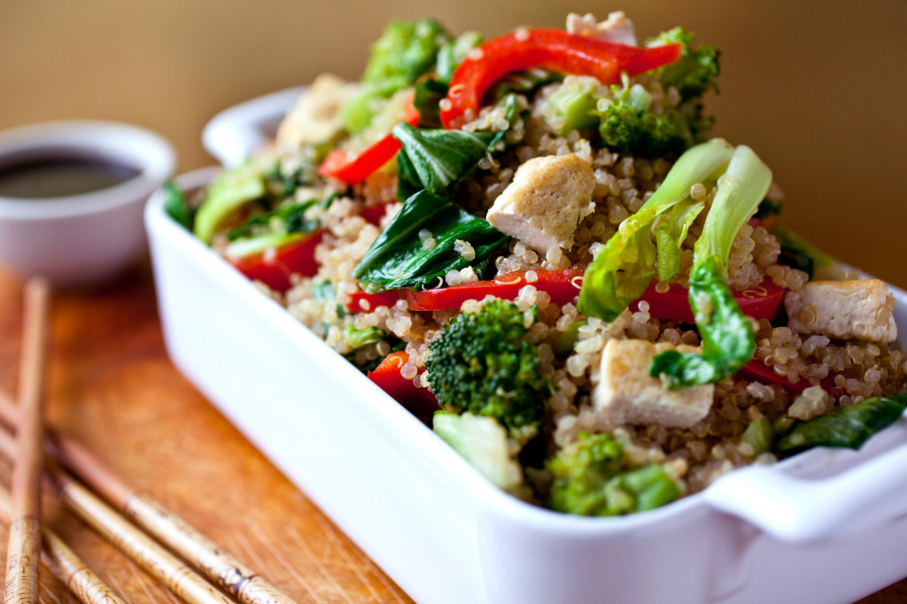 Stir-Fried Quinoa With Vegetables and Tofu