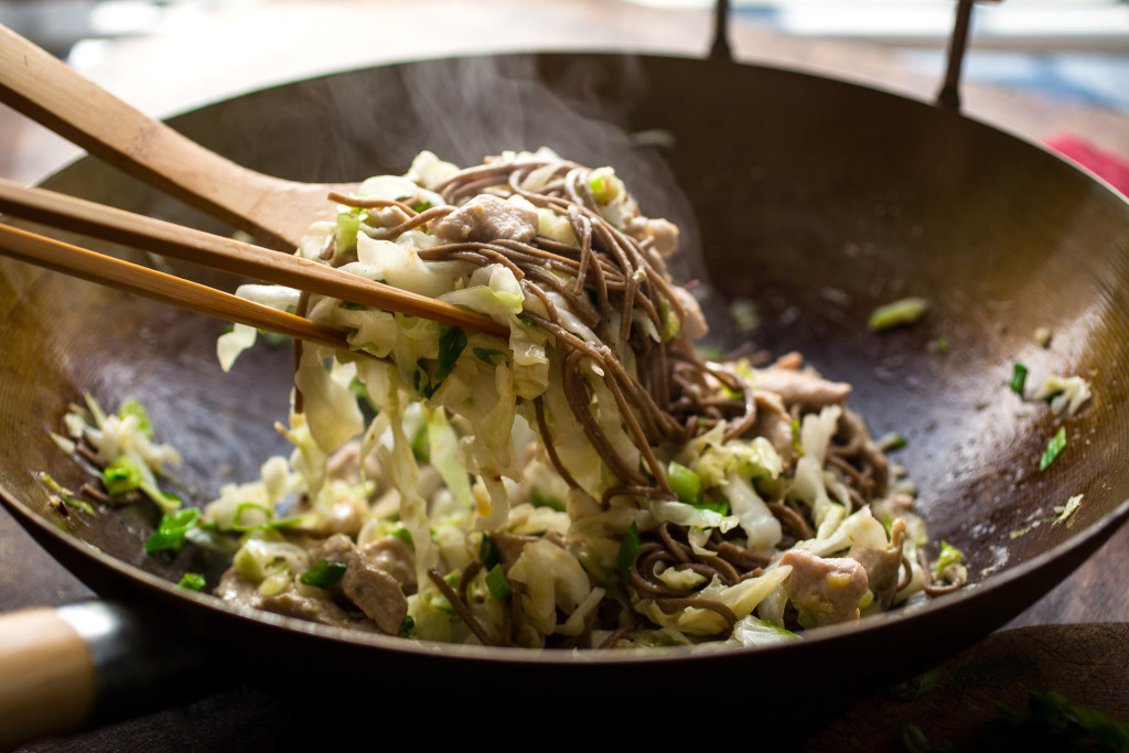 Stir-Fried Soba Noodles With Turkey and Cabbage