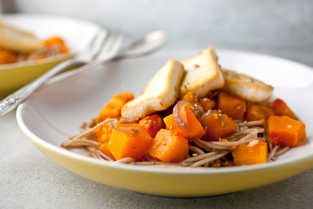 Stir-Fried Winter Squash and Tofu With Soba