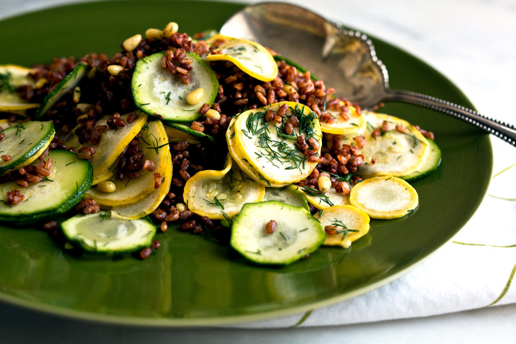 Summer Squash and Red Rice Salad With Lemon and Dill