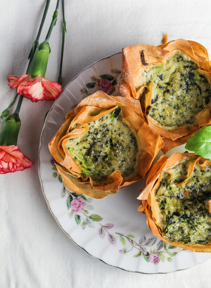 Zucchini-Pesto Mini Quiches in Phyllo Cups - Dining and Cooking