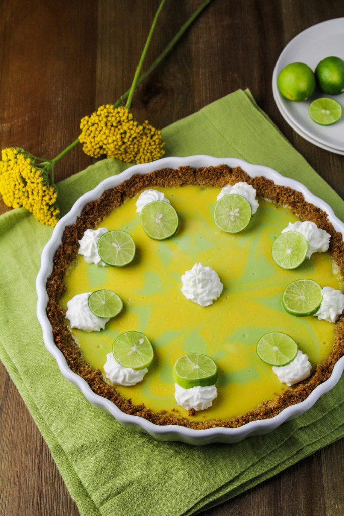 Key Lime and Meyer Lemon Swirl Pie