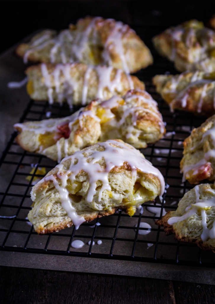 Peach Scones with Bourbon Glaze