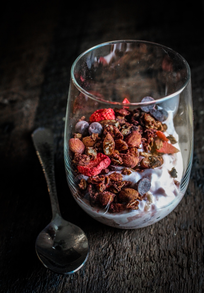 Chocolate-Almond-Strawberry Granola