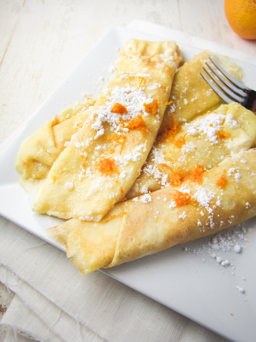 Ricotta and Goat Cheese Crespelle with OrangeCaramel Sauce Dining and Cooking
