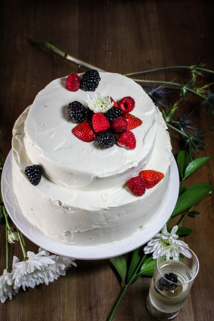 Angel-Food Layer Cake with Whipped Cream Cheese Frosting