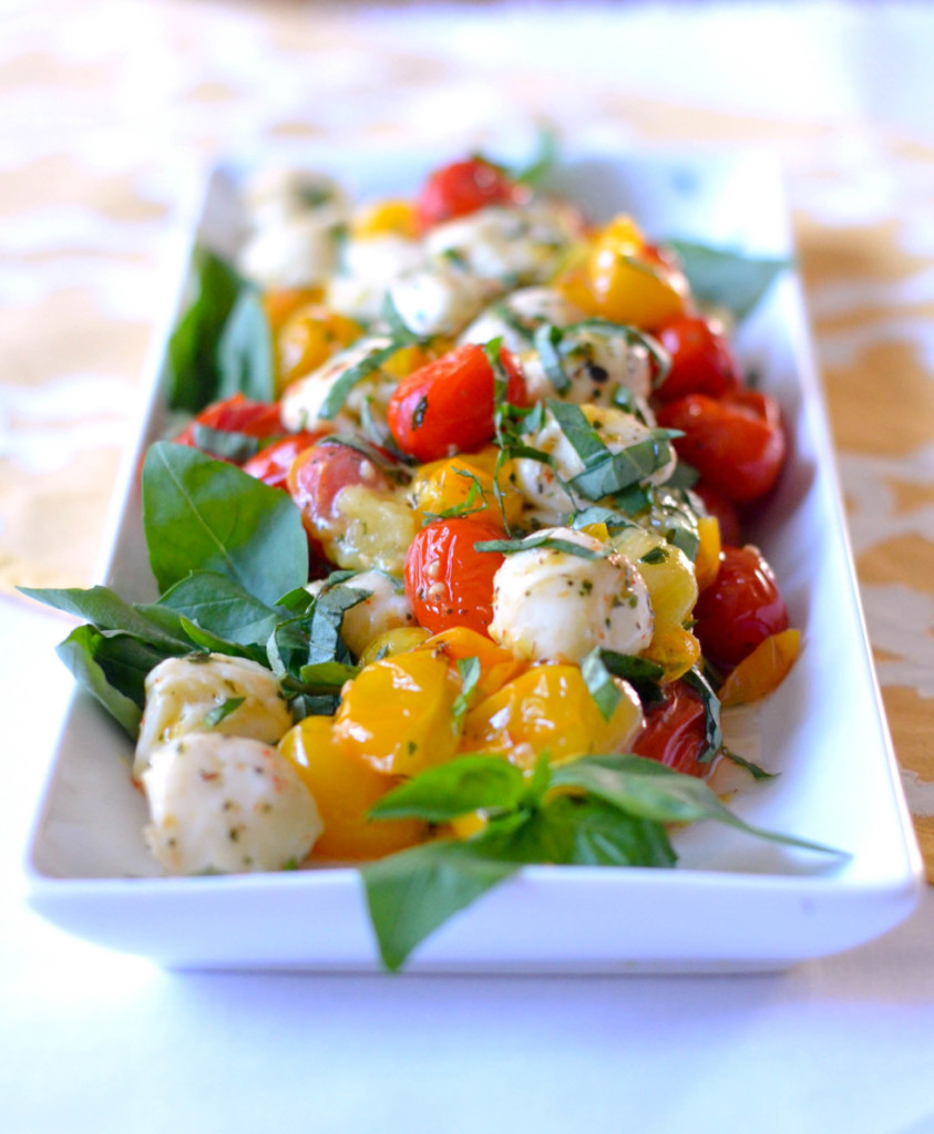 Roasted Heirloom Cherry Tomato Caprese Salad