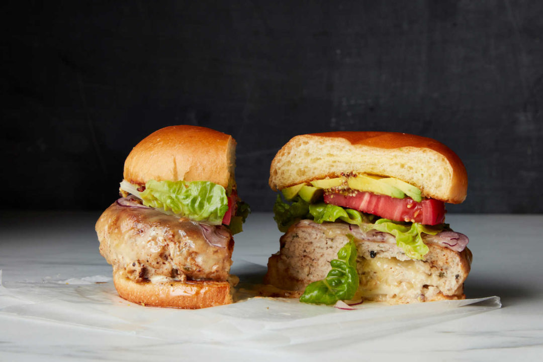 Cheddar-Stuffed Turkey Burger With Avocado