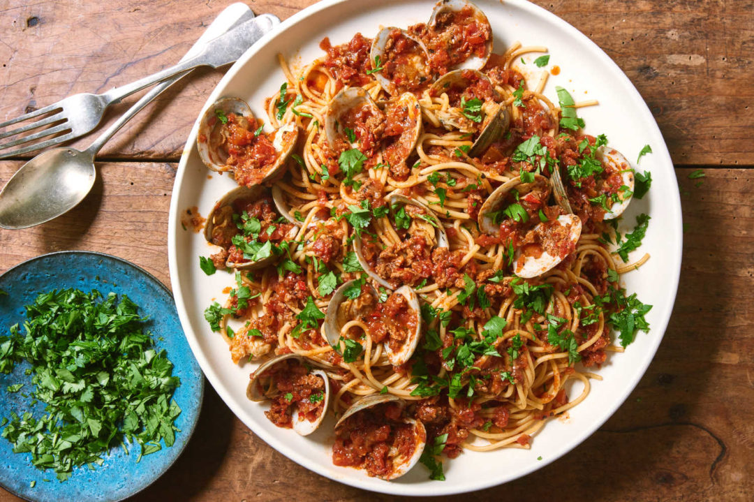 Spicy Clam Chorizo Pasta