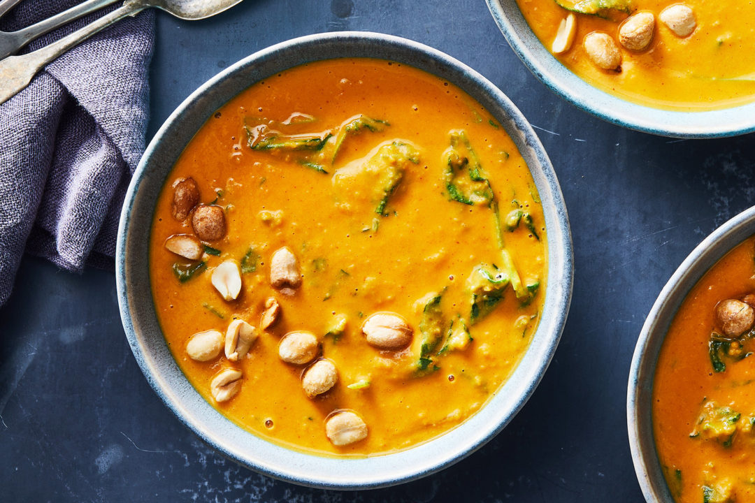 Slow Cooker Coconut Curry Soup With Sweet Potato and Kale