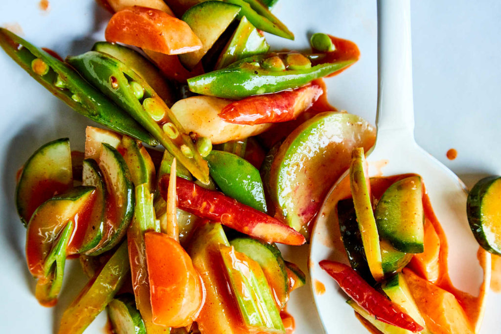 Buffalo Crudités With Blue Cheese Dip