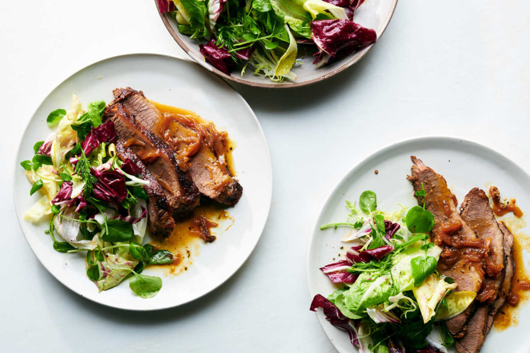 Citrusy Brisket With Spring Lettuces