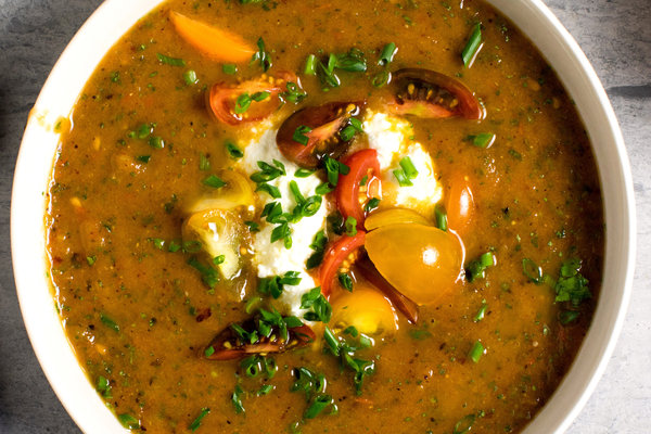 Charred Tomato Soup With Coriander and Cilantro