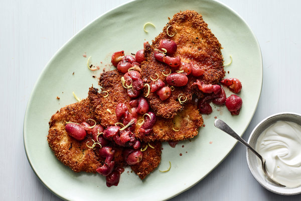 Chicken Schnitzel With Pan-Roasted Grapes