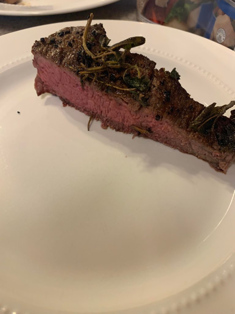 Second attempt at cooking steak. Turned out great in my opinion.