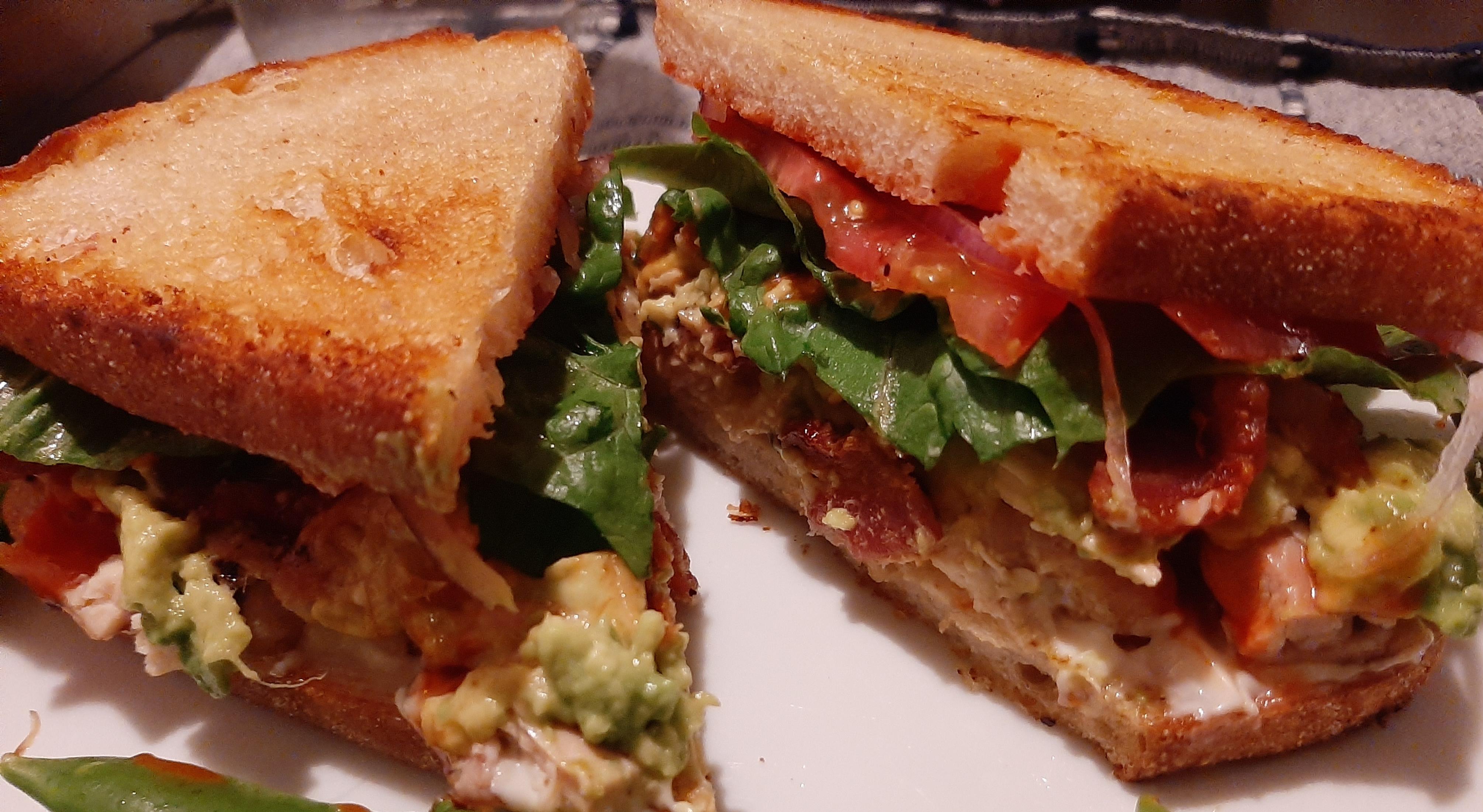My Husband Introduced Me To Catalina Dressing By Making Me This Sandwich Other Ingredients Chicken Bacon Lettuce Tomato Avocado Red Onion And Mayo On Pan Fried Sourdough Turns Out I Love Catalina