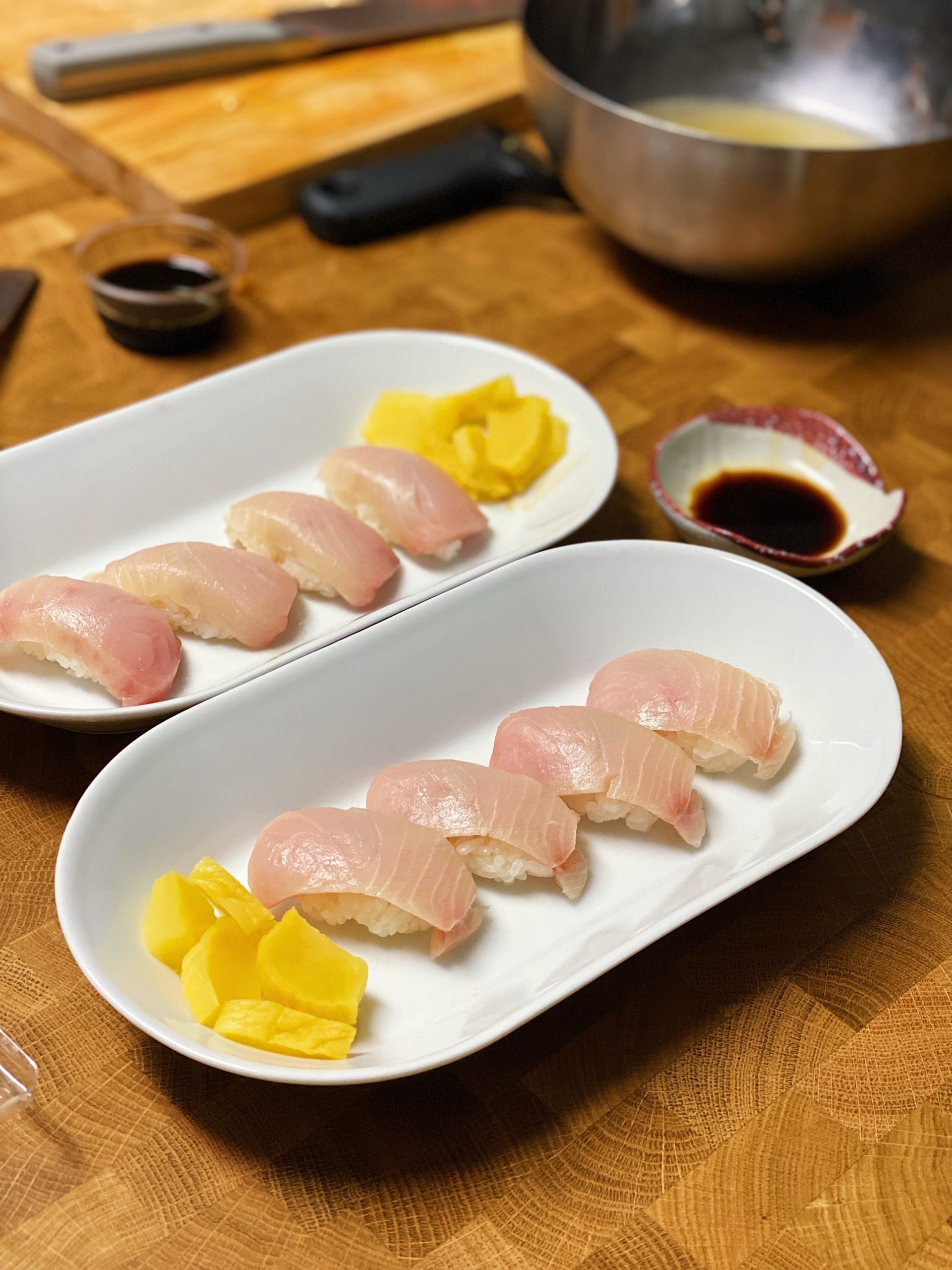 [homemade]Yellowtail nigiri Dining and Cooking