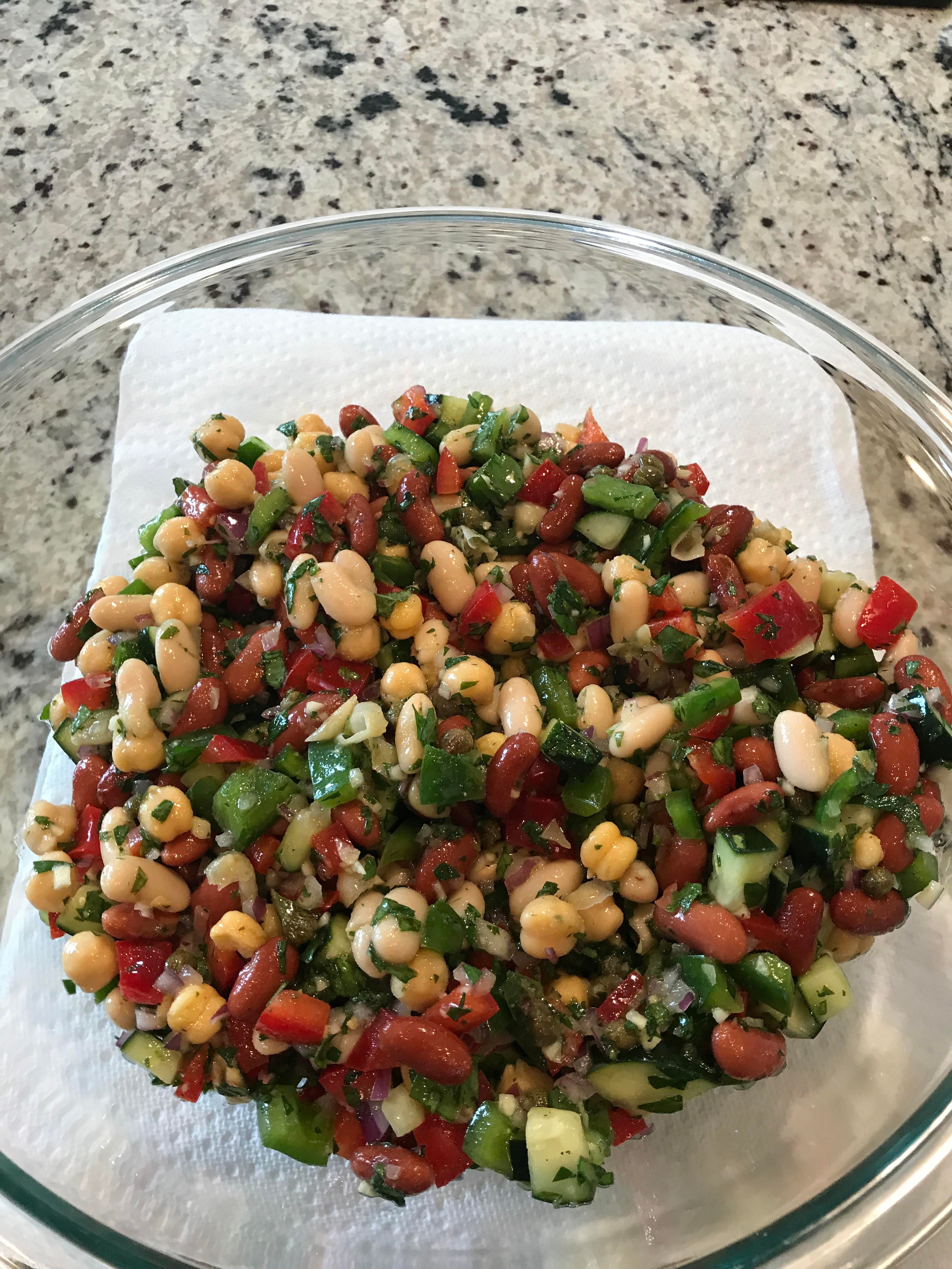 homemade three bean salad with greek vinaigrette Dining and Cooking