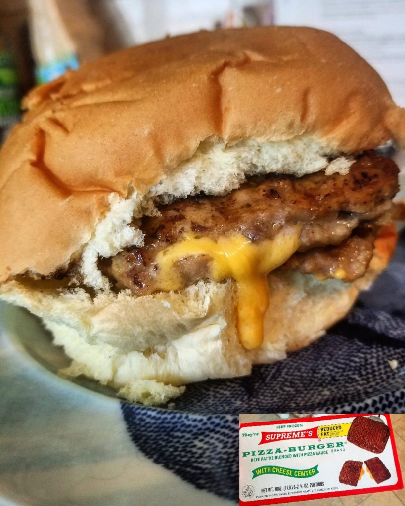 Pleasantly surprised by this frozen "pizza-burger" ($4 for 6 2.75oz patties)