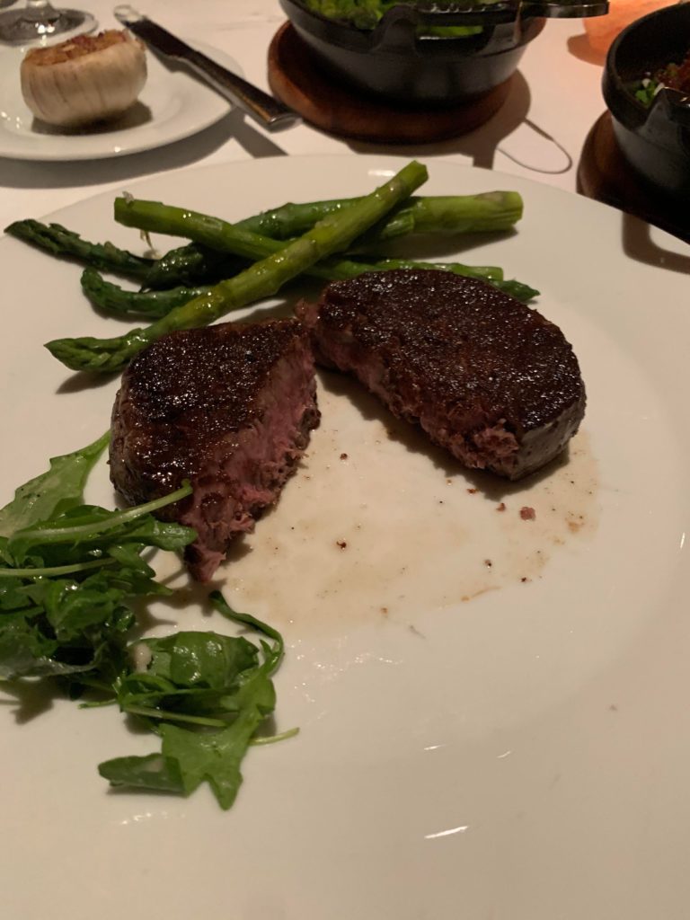 Beautiful Japanese wagyu a5 filet mignon cooked perfectly medium