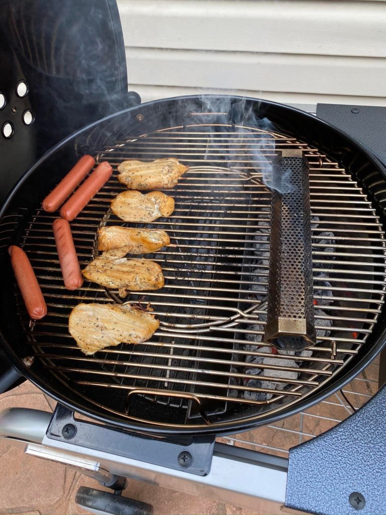 Broke in the slow n sear on the new Weber performer with the simplest of meals the other day. Great setup. Waygu Tri Tip this weekend!