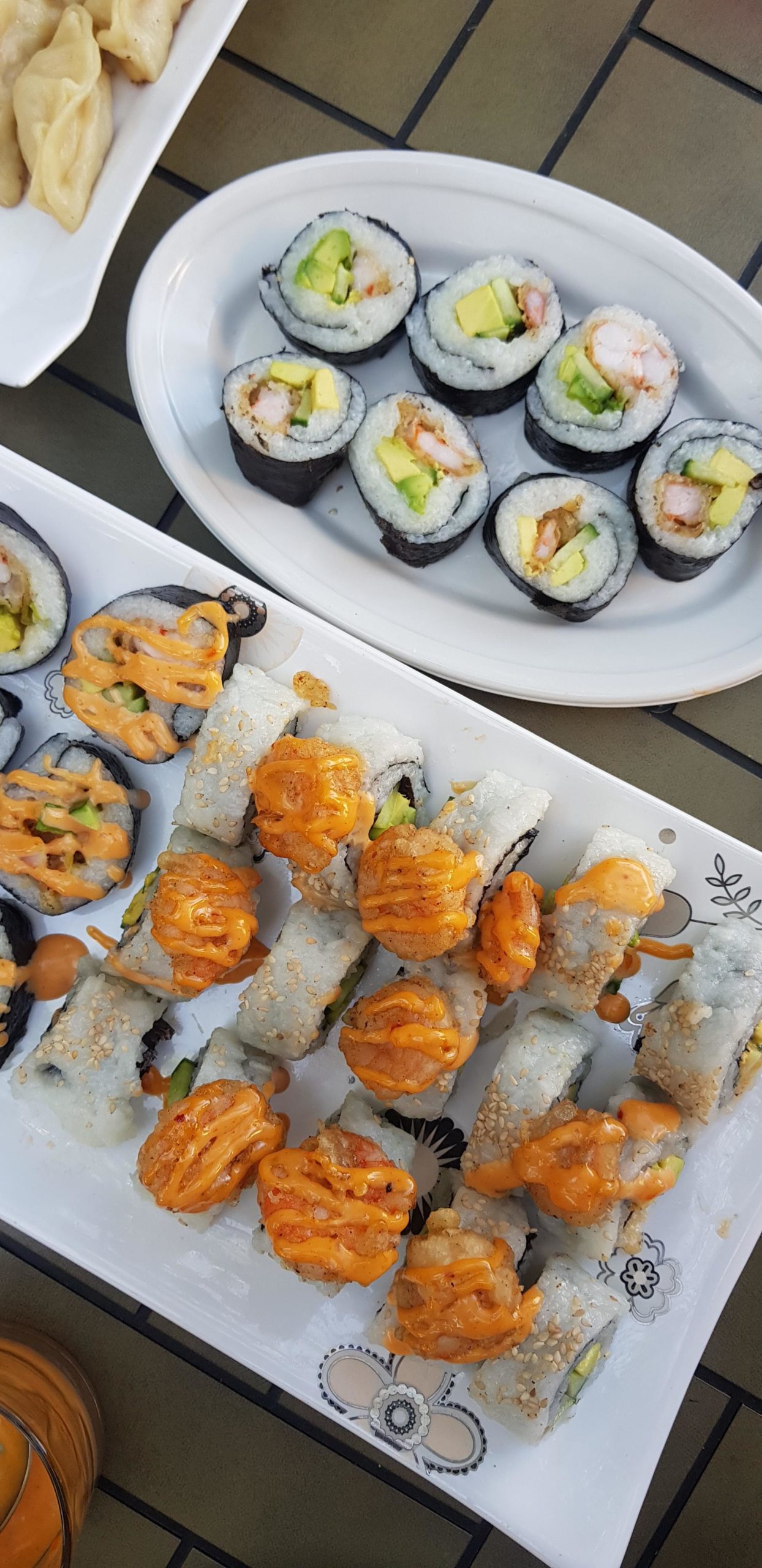 Very first time making sushi! Fried tempura shrimp and veggie sushi