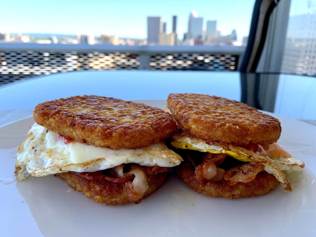 Hash brown breakfast sandwiches! Something different but damn goood..
