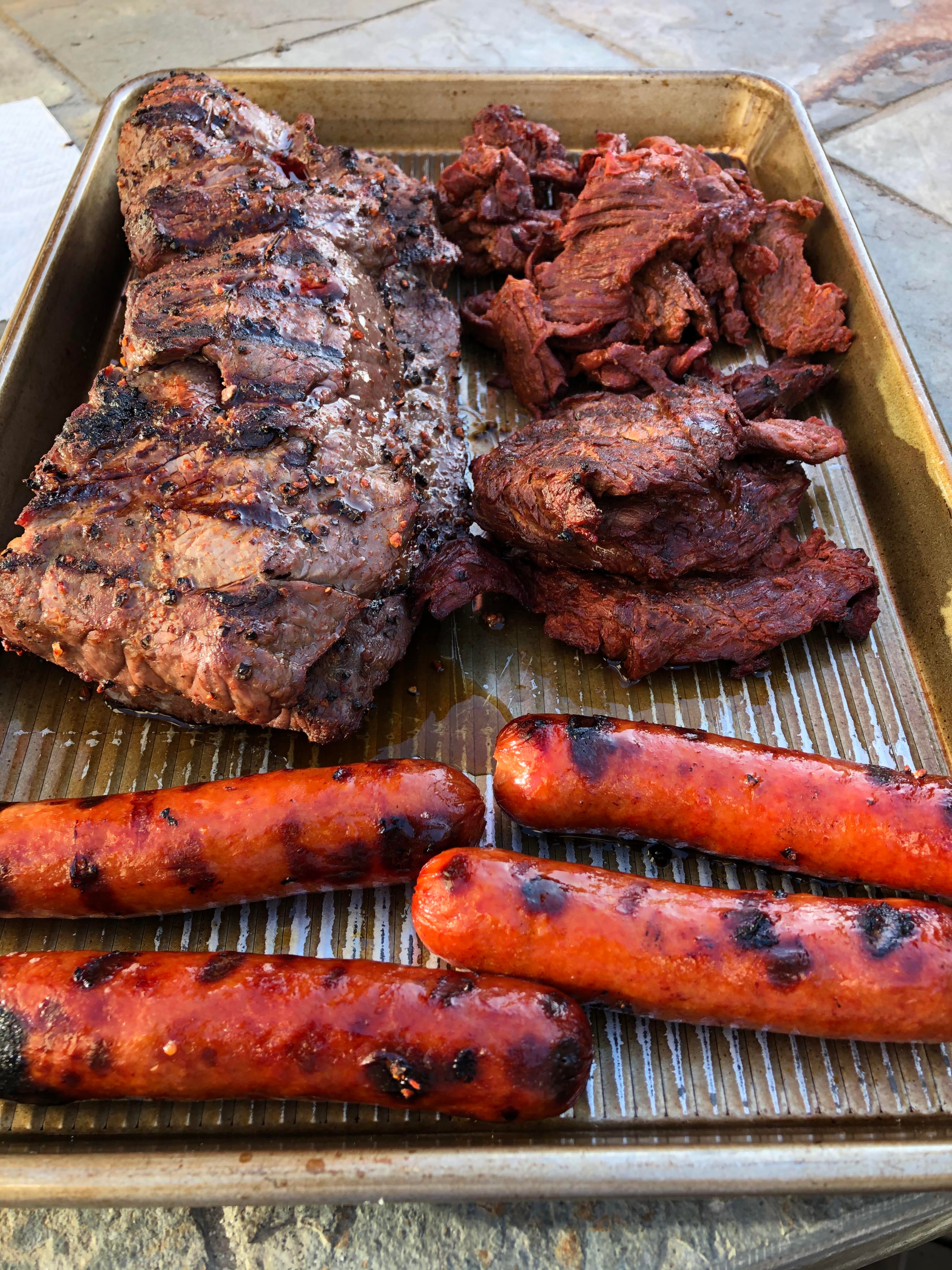 London broil, Carne asada, hot dogs Dining and Cooking