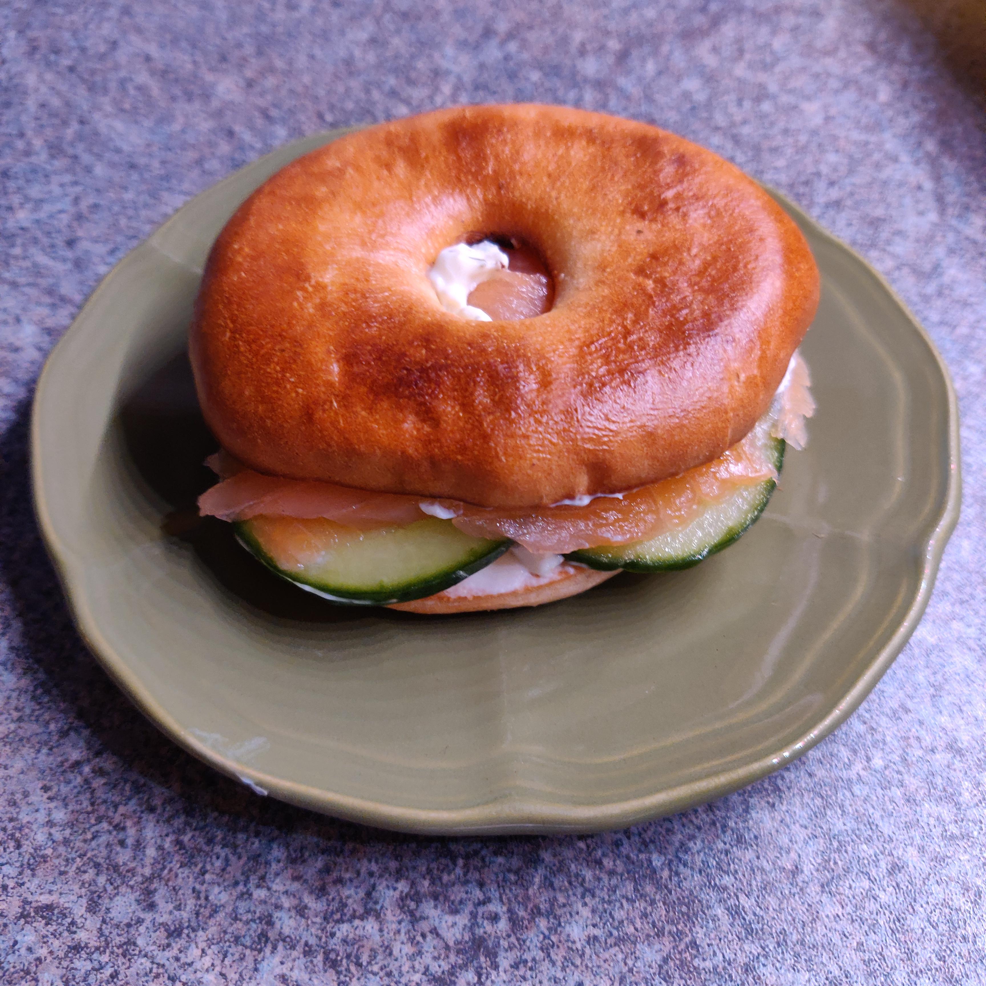202 calories. Smoked Salmon Bagel Thin with Philadelphia and Cucumber