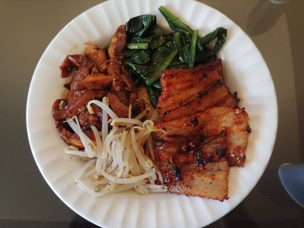Homemade Bibimbap with Spicy Pork Belly