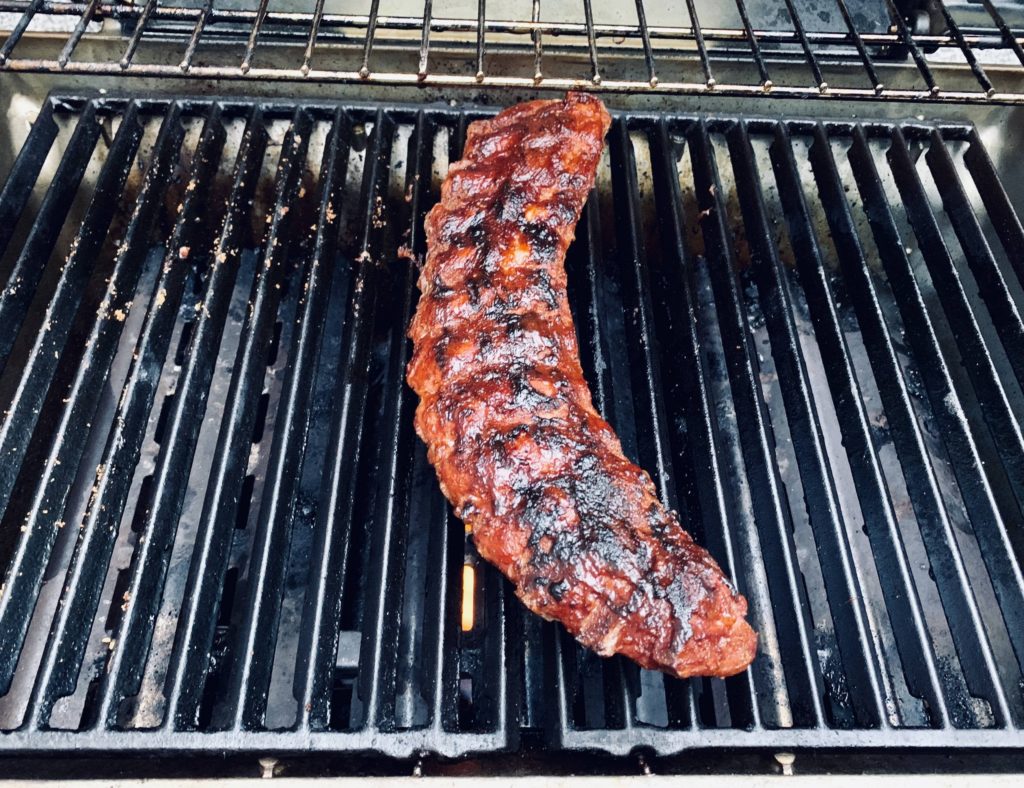 My first attempt at grilling baby back ribs. Low and slow for 4 hours.