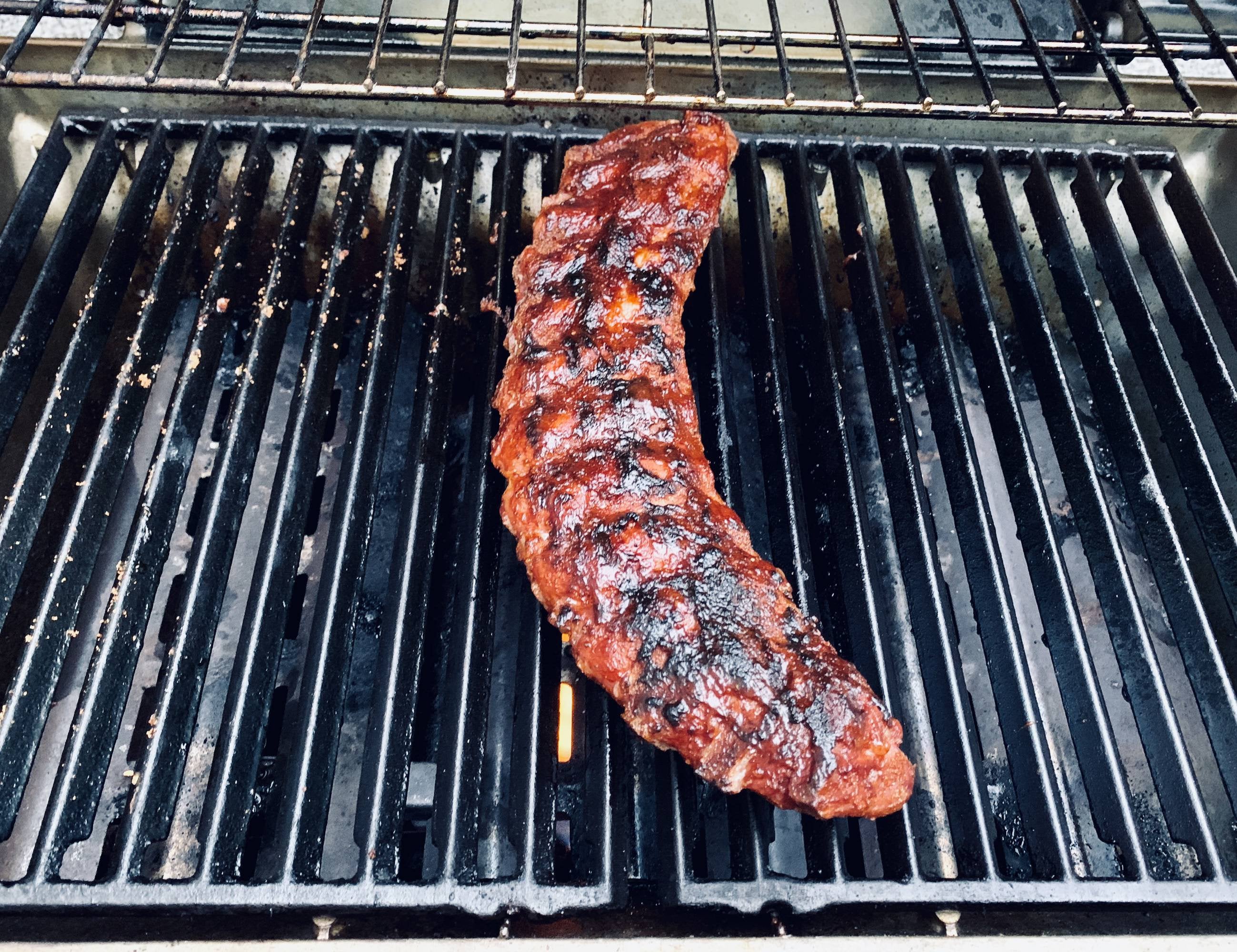 My first attempt at grilling baby back ribs. Low and slow for 4 hours