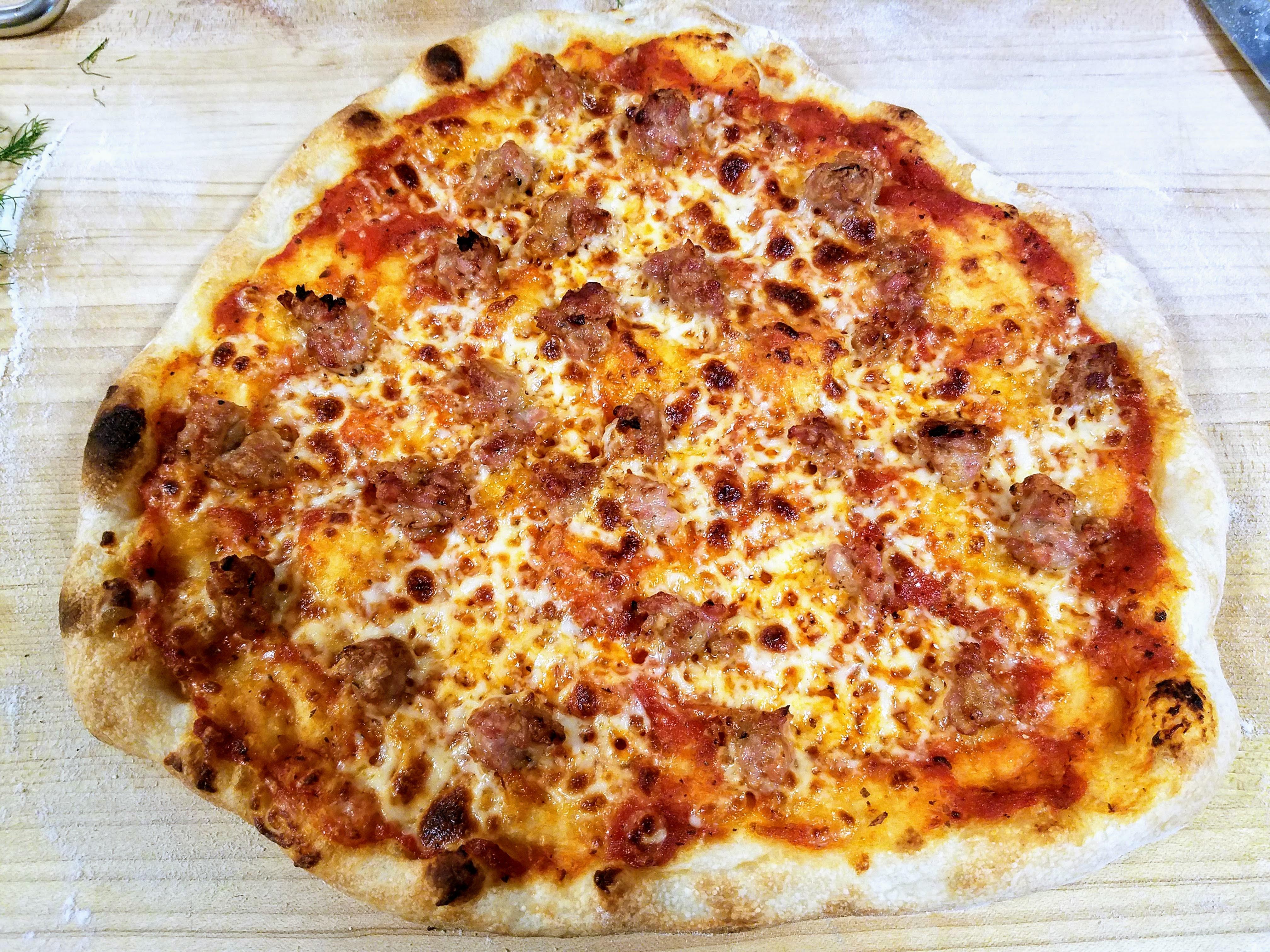 I think I'm getting the hang of this. Homemade sausage pizza on the