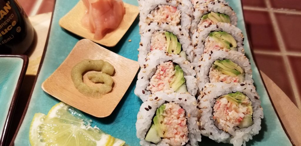 Alaskan king crab California roll. Its soo delicious when theres no fake krab.