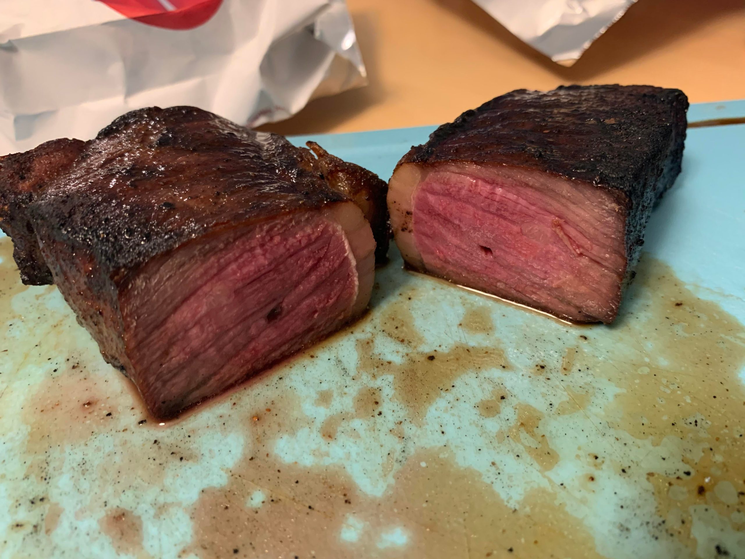 New York strip I grilled with lump charcoal - Dining and Cooking