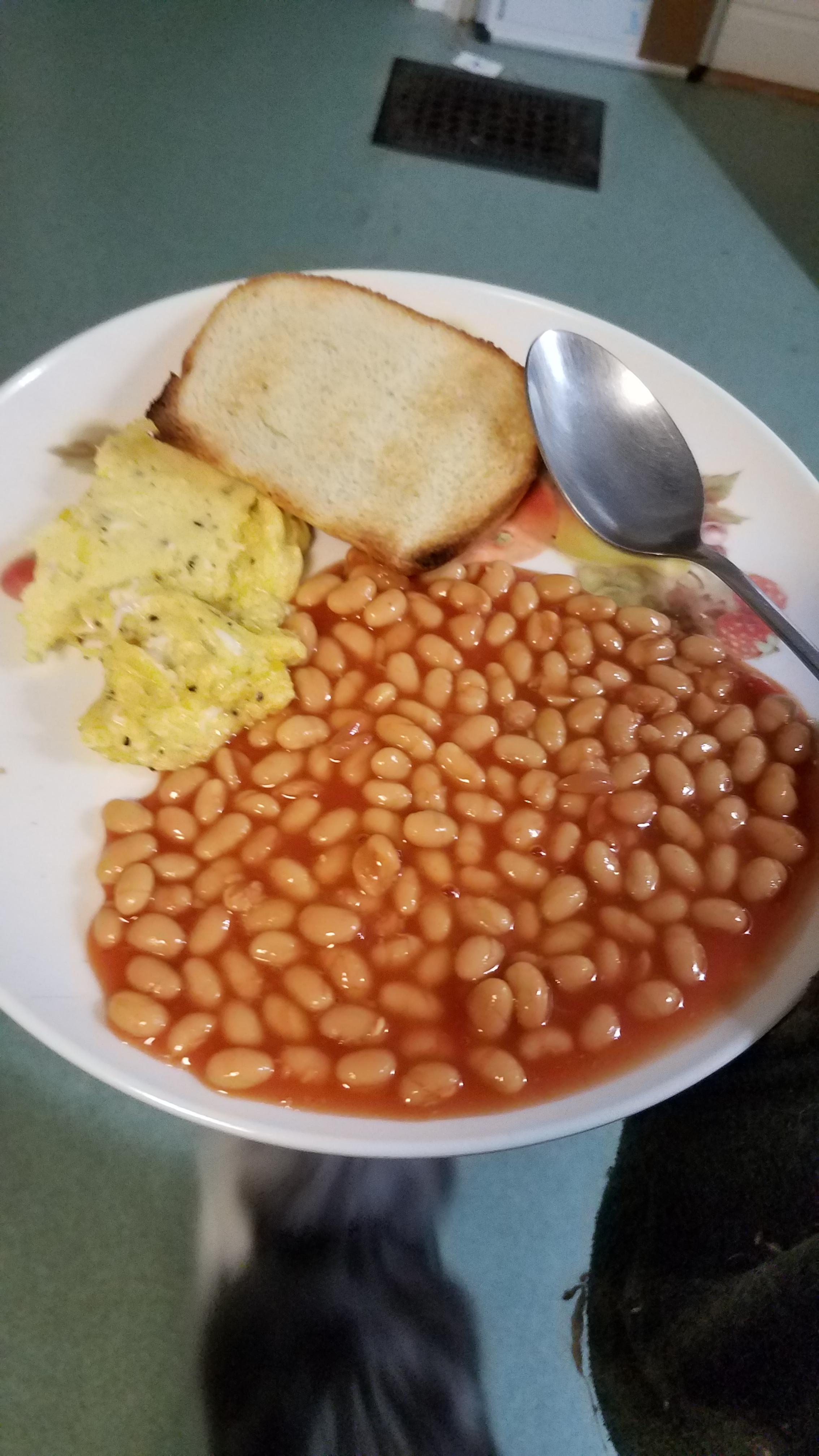 One Of My Top Comfort Meals Scrambled Egg Baked Beans And Toast Dining And Cooking