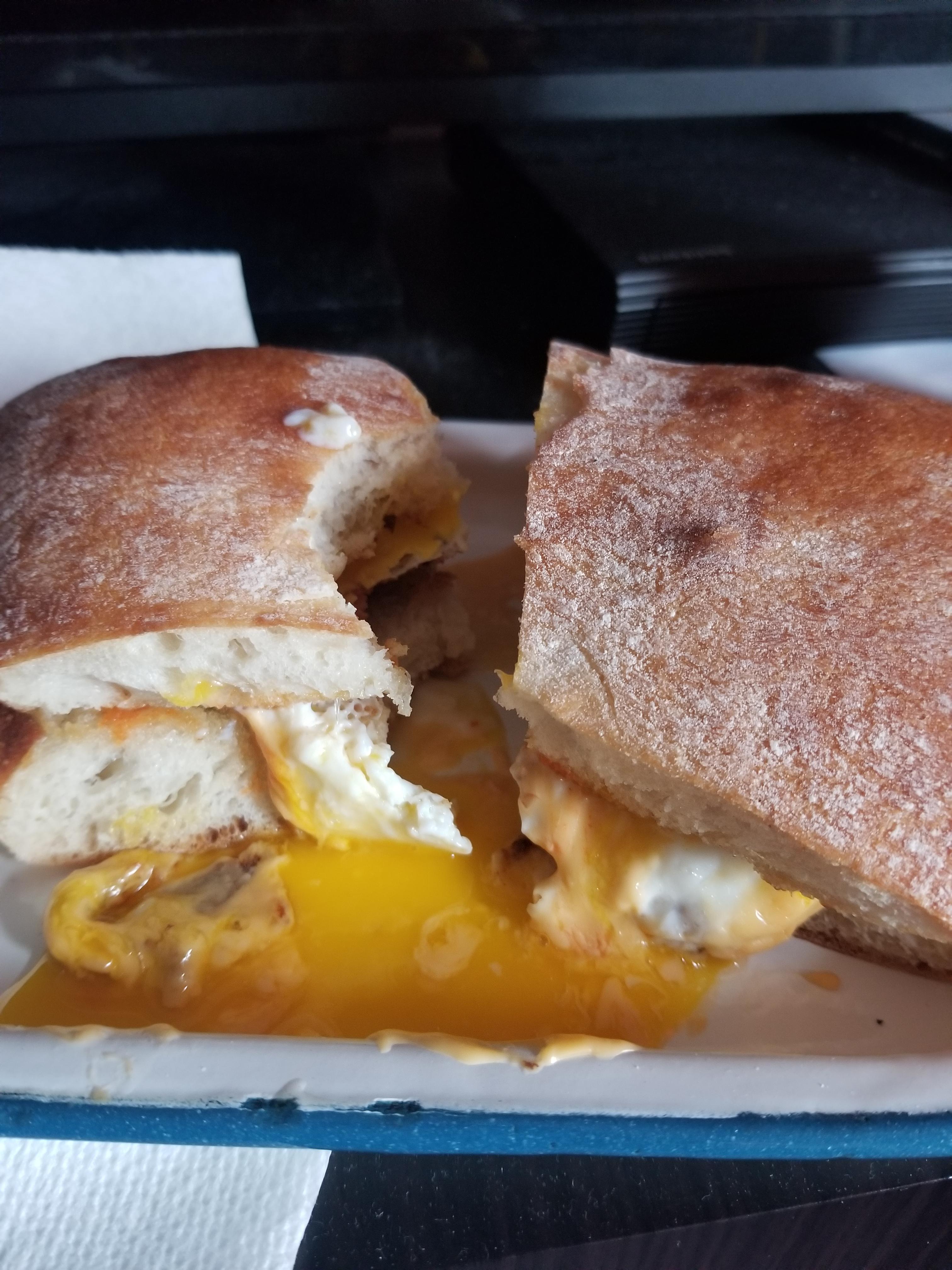 I decided to make the egg sandwich from Birds of Prey. And no, I didn't drop it. Dining and