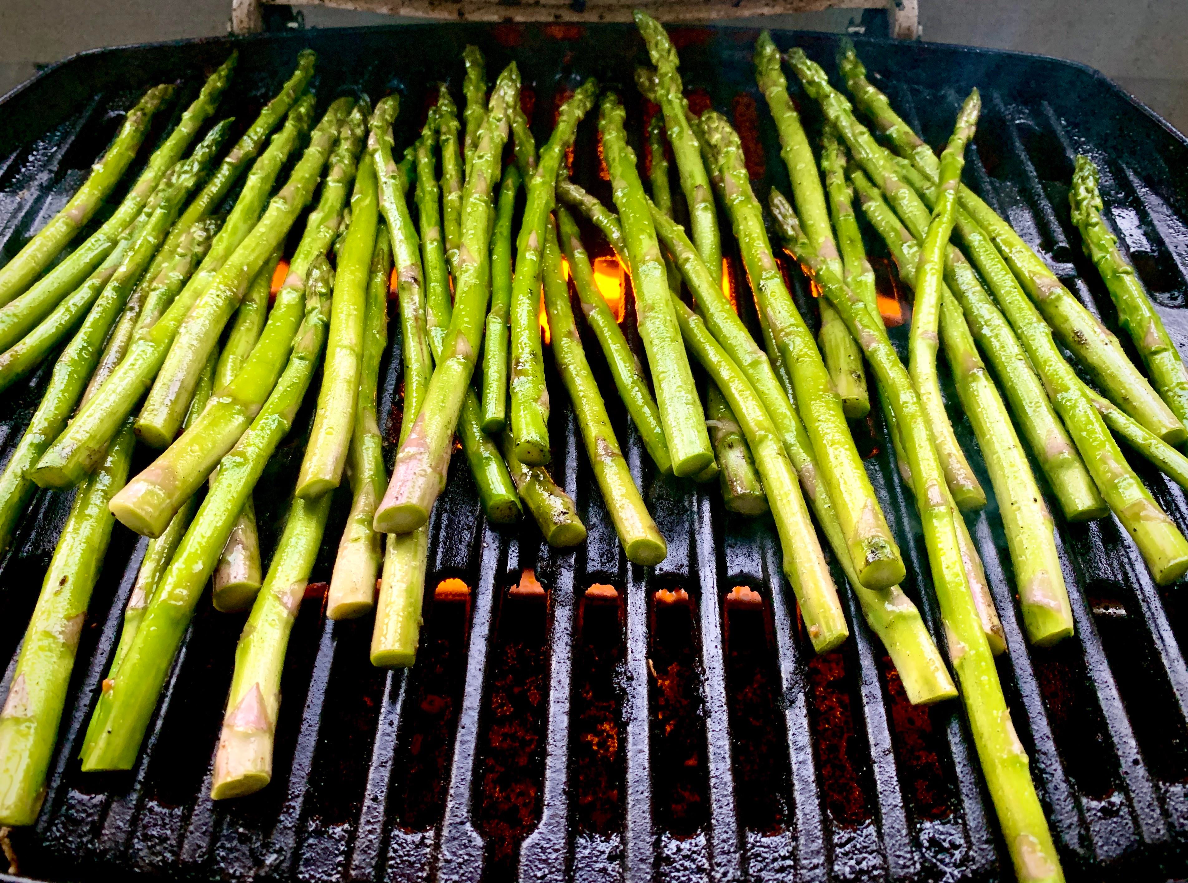 Grilled asparagus tonight as a side for some mean burgers cooked on the
