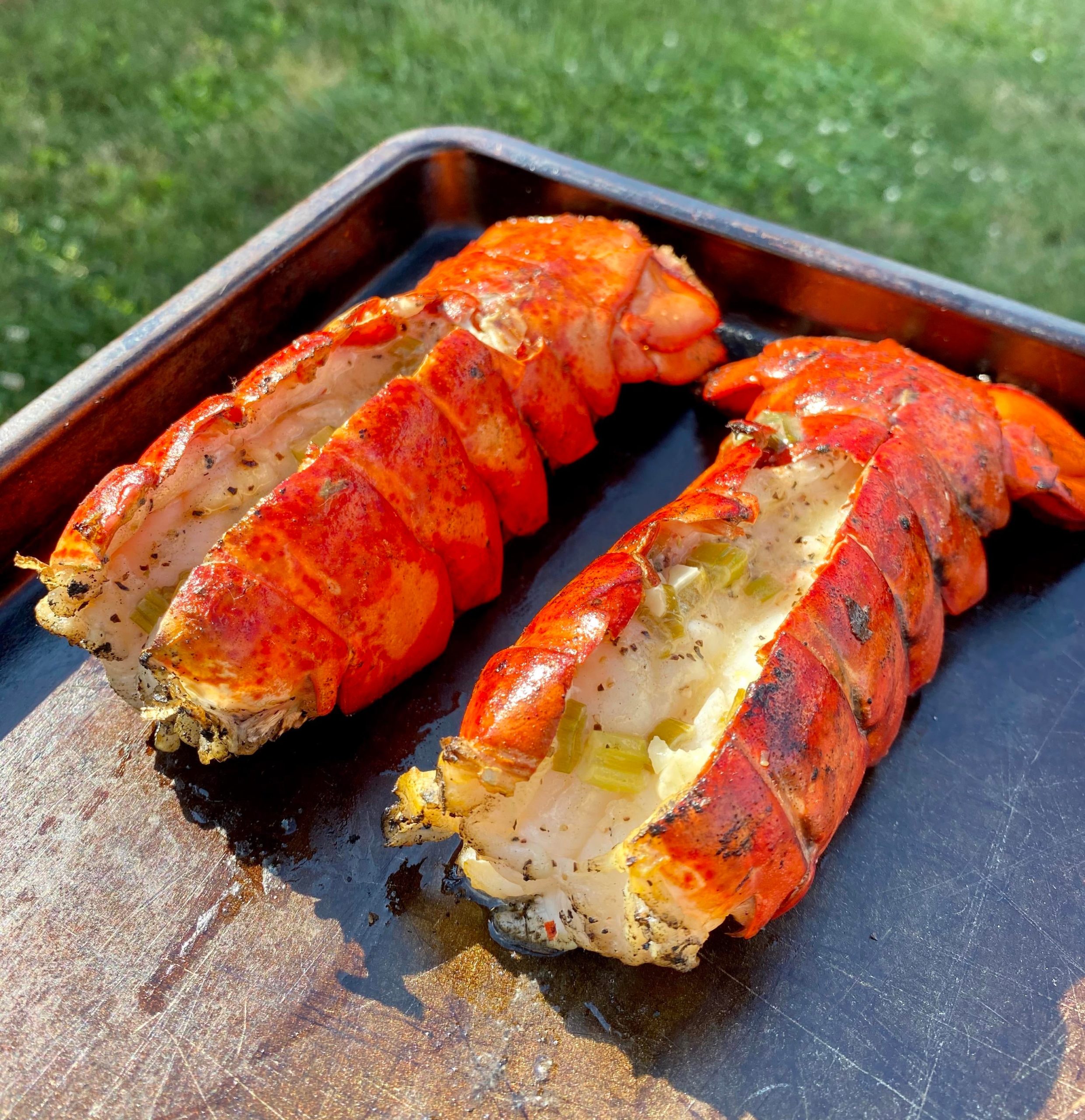 First time eating lobster tails. First time grilling lobster tails