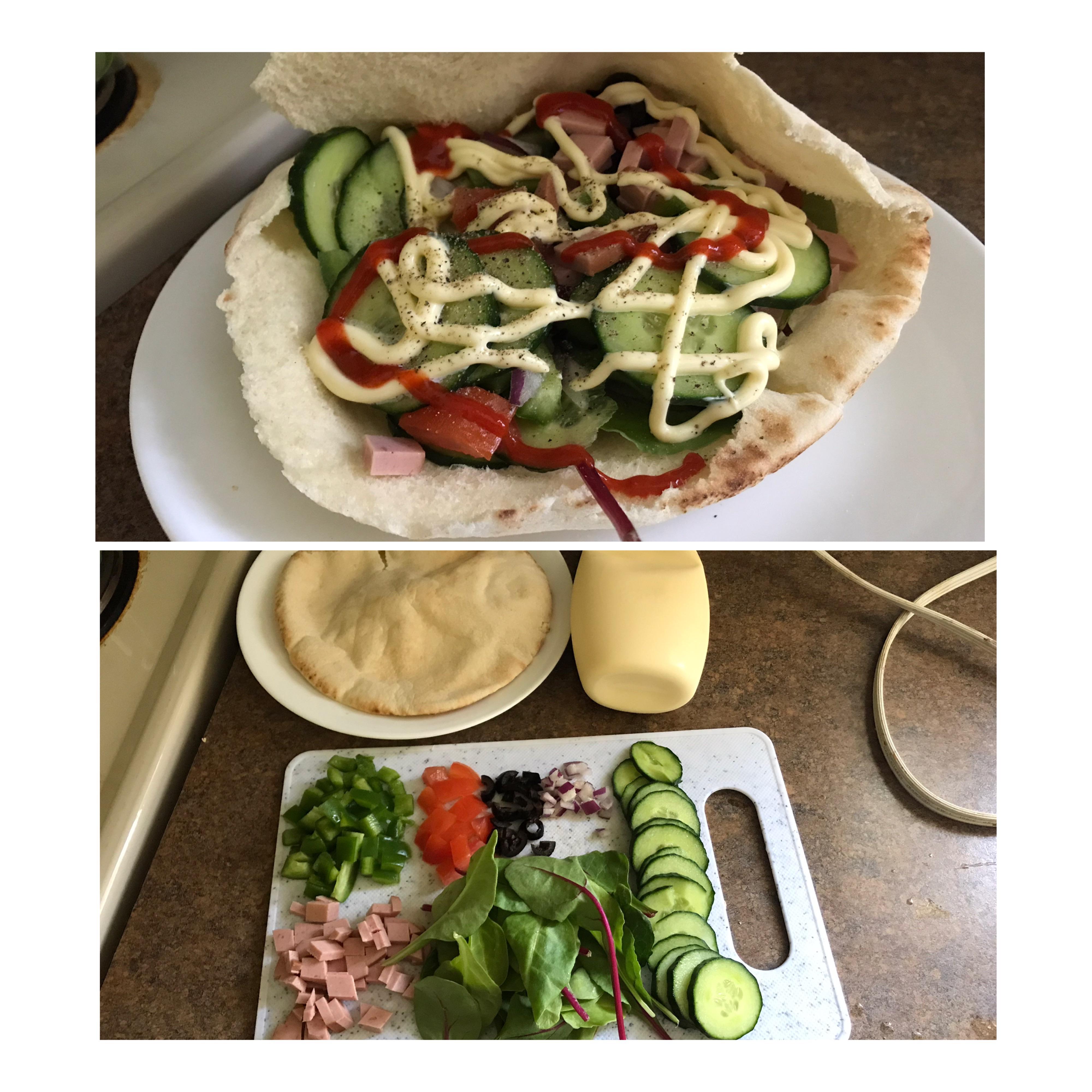 Easy and healthy pita! 310 cal Dining and Cooking