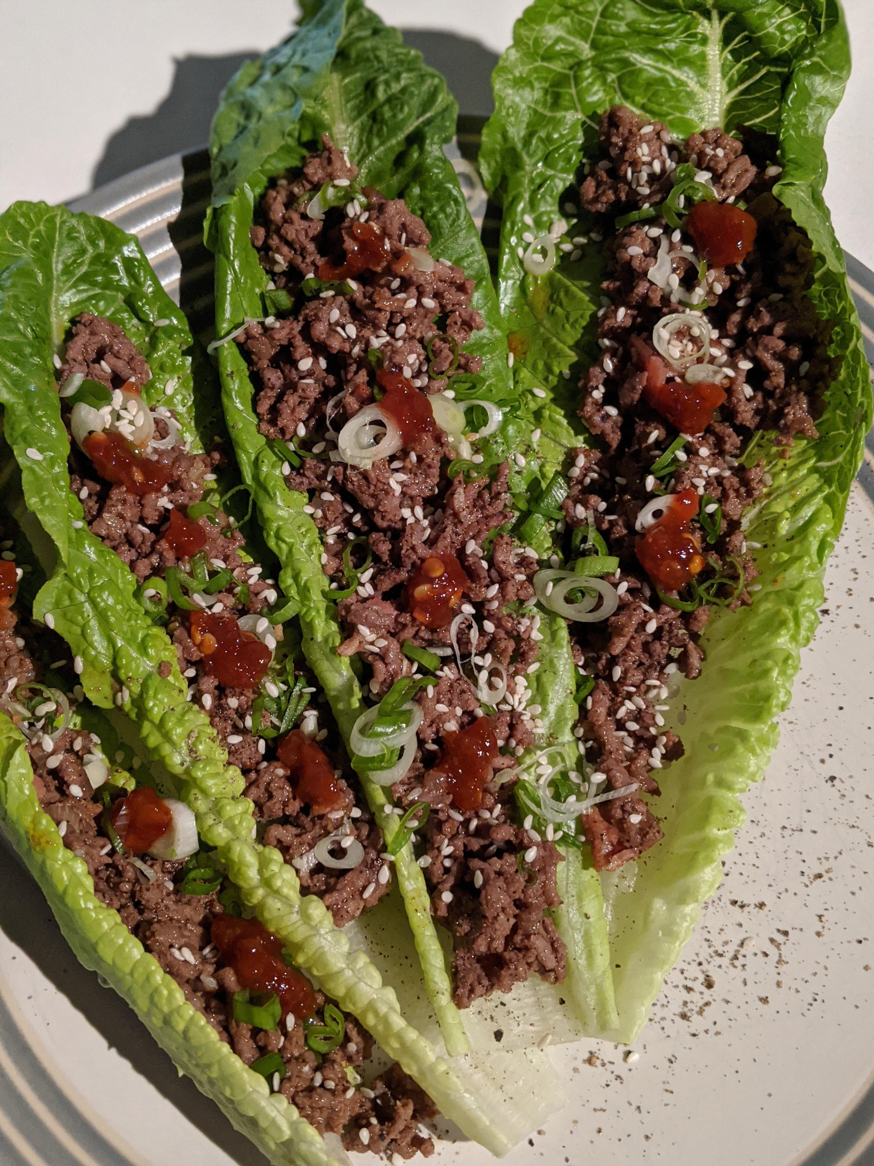 Asian inspired beef lettuce boats Dining and Cooking